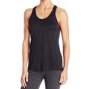 NIKE Dri-Fit Racerback Athletic Tank Top Med Black